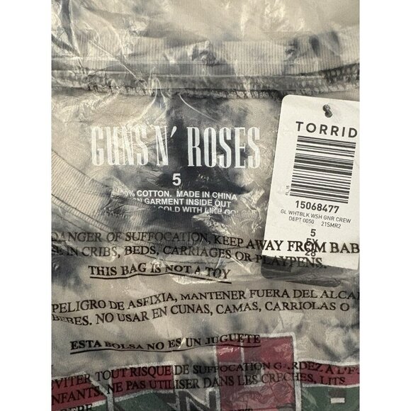 Guns N Roses +5 Tie-Dye Crew Rose & Skull Welcome To The Jungle Short Sleeve Tee - Picture 6 of 6